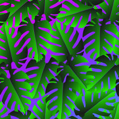Fototapeta na wymiar Seamless tropical pattern. Monstera Leaves-07