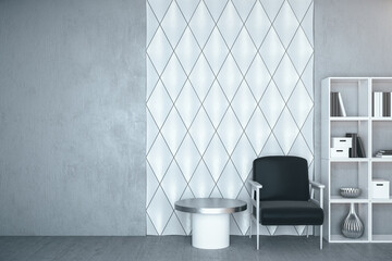 Minimalistic  living room with armchair