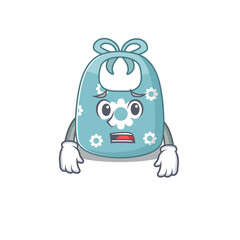 Cartoon design style of baby apron having worried face