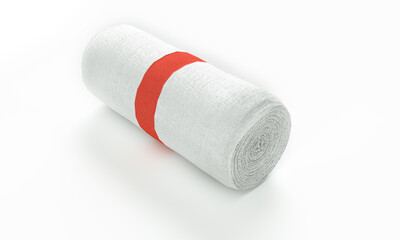 Seamless bandana, a bandage on the forehead. Front and back view. Sports accessories, headgear in black and white. 3d render