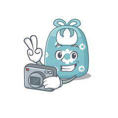 a professional photographer baby apron cartoon picture working with camera
