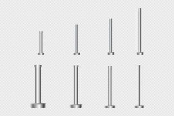 Realistic fencing for exclusive entrance or security zone. Silver barrier with red ribbon for VIP Presentation. Red rope for exhibition halls and car dealerships.