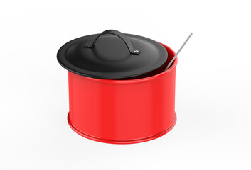 realistic cooking pot isolated on white background. 3D illustration