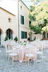 Outdoor wedding reception
