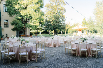 Outdoor wedding reception
