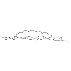 isolated, cloud, sky continuous line drawing, sketch