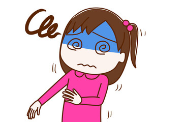 フラフラとめまいを起こす少女