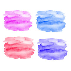 Set of hand painted watercolor background