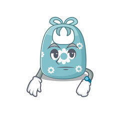 Mascot design style of baby apron with waiting gesture
