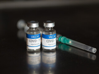 Vials of vaccine for Covid-19 to be administered by injection