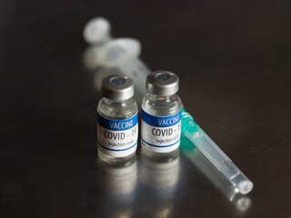Vials of vaccine for Covid-19 to be administered by injection
