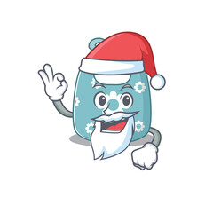 cartoon character of baby apron Santa having cute ok finger