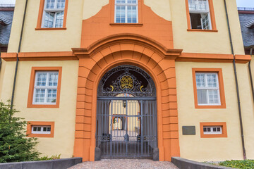 Entrance gate of the historic castle in Hachenburg, Germany
