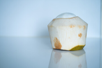 Peeled Coconut Ready to Eat. Peelless coconut