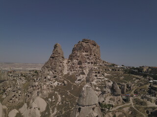 Cappadocia, view from the top of the mountain, Kapadokya, Turkey, Uchisar Castle in Cappadocia Region of Turkey