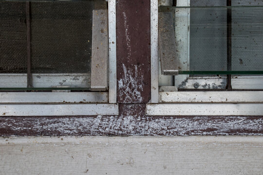 Chalk Repellent Ant Or Insecticide Apply To The Window Sill Outside The House.