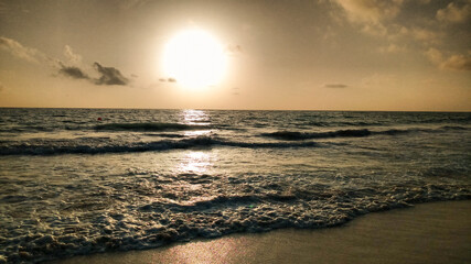 atardecer en la playa
