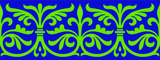 Geometrical border pattern with stripes and violet background