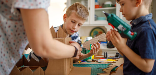 Family playing together at home