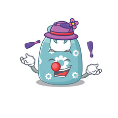 A baby apron cartoon design style succeed playing juggling
