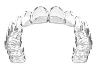 3d render of invisalign removable and invisible retainer
