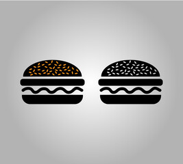 Burger icon isolated on white background. Vector art