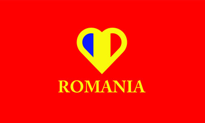 Romania heart love symbol country vector illustration 