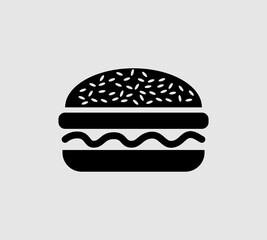 Burger icon isolated on white background. Vector art