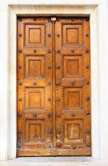 Gate of Christian orthodox church in Athens, Greece