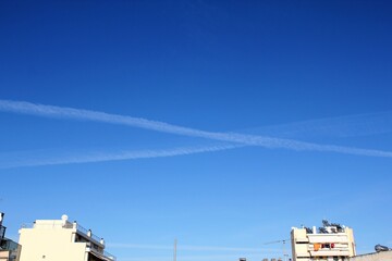 Lines of clouds in the sky