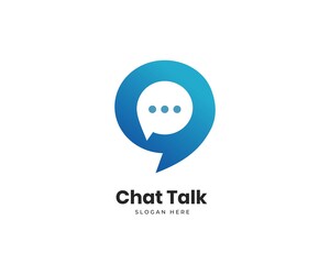 Modern Chat Talk Logo Design Vector Template