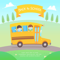 Kids Riding Bus to School After Coronavirus Pandemic