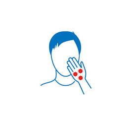 Do not touch your face icon, Avoid touch face icon vector