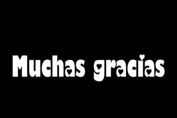 Muchas gracias - Thank you text in Spanish