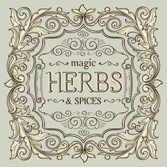 Vintage decorative ornate label design