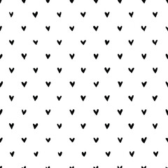 Hand drawn heart seamless pattern. Doodle hipster simple background about love for Valentines day. Trendy simple texture with tiny little hearts. Perfect for wrapping, fabric, wallpaper. - 354290975