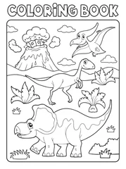 Keuken foto achterwand Voor kinderen Kleurboek dinosaurus samenstelling afbeelding 2
