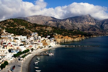 Fototapeta na wymiar Greece, Karpathos island, the coastal town of Diafani.