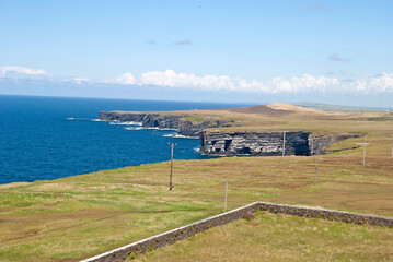 Beautiful view on the landscape of Ireland from a Lighthouse