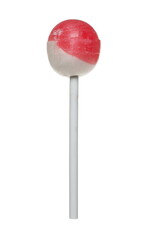 Fruit flavored lollipop isolated on white background with clipping path
