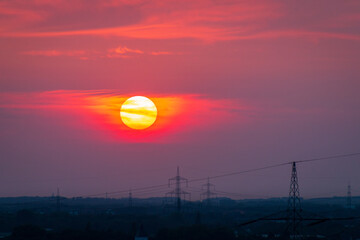 Setting sun with some clouds.