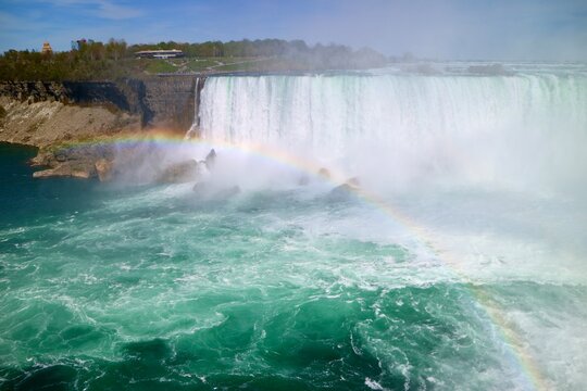 Niagara Falls with double rainbow in ON Canada © Yuta