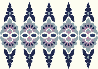Fototapeta na wymiar Abstract geometrical paisley border pattern with vintage background