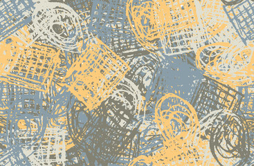 Seamless multi-color grunge background. Abstract vintage template for printing on the backdrop. Chaotic pattern texture