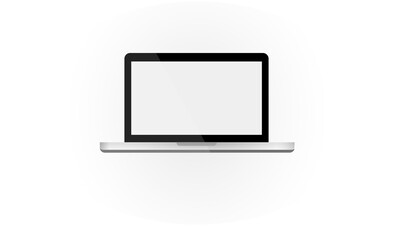 Modern realistic and detailed laptop isolated on white