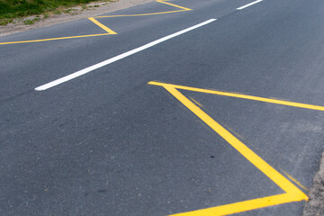 Background with tire marks on road closeup photo. markings on the road
