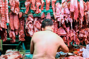 Carnicería en Hong Kong china