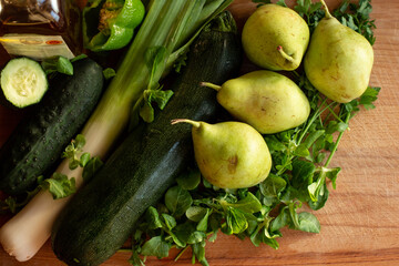 The green color in the fruit. 