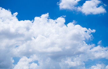 Naklejka na ściany i meble landscape of clouds sunlight on the blue sky in day time 