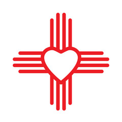 Zia heart symbol icon. Clipart image isolated on white background